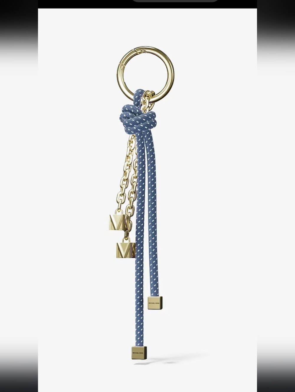 Michael Kors Blue Rope and Gold-Tone Tassel Keyring